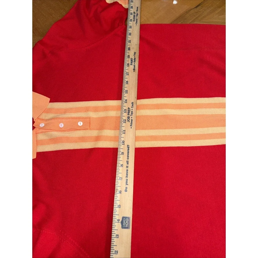 Max 'n Chester Knit Polo‎ Shirt Men's XXL Red Striped Cotton/modal  Casual